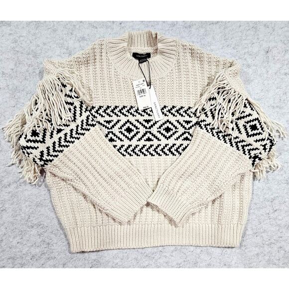 Sanctuary for Anthropologie Sweaters - Sanctuary Artisan Fringe Ribbed Sweater, Aztec, Western, Womens Sz XL New W Tags